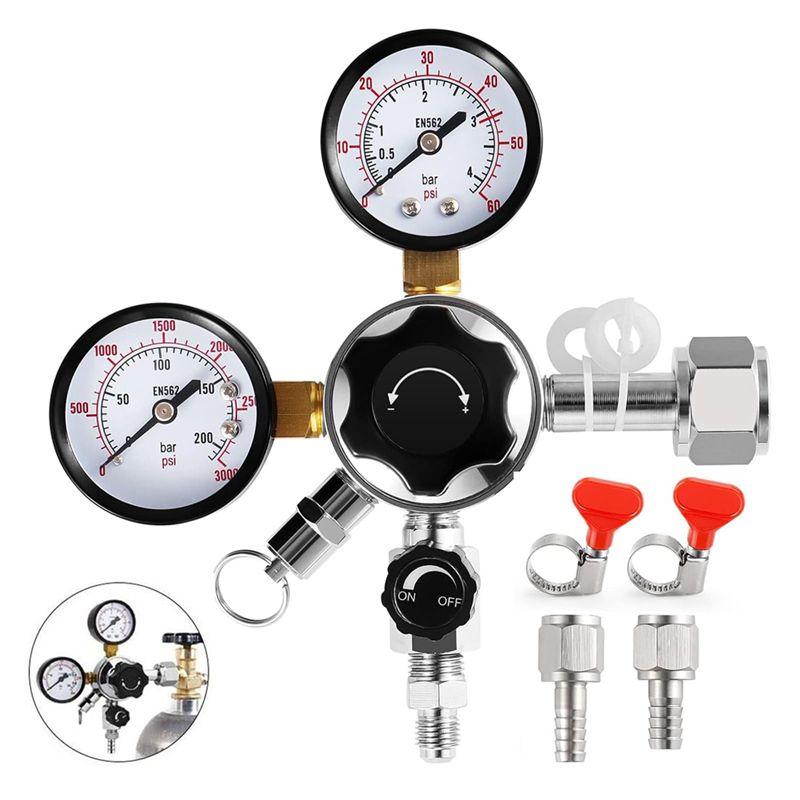 Co2 Regulator Dual Stage - CGA-320 케그 레귤레이터, 이중 스테이지 게이지