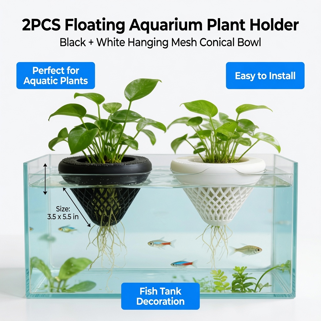 2PCS 플로팅 수족관 식물 홀더, 물고기 탱크용 걸이 - Aquarium Plant Growth 리뷰 및 가격