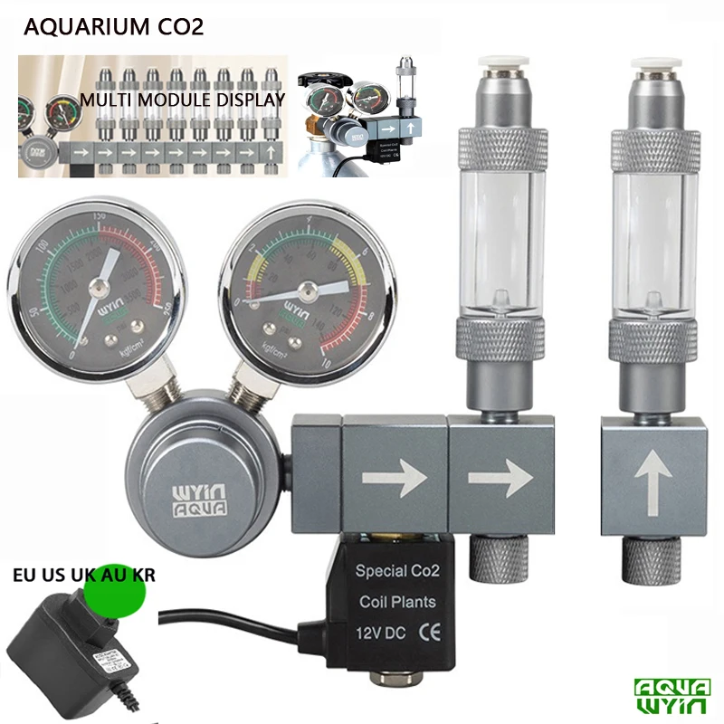 수족관 CO2 조절기 듀얼 미터 솔레노이드 밸브 퀵 플 - Co2 Regulator Dual Stage 리뷰 및 가격