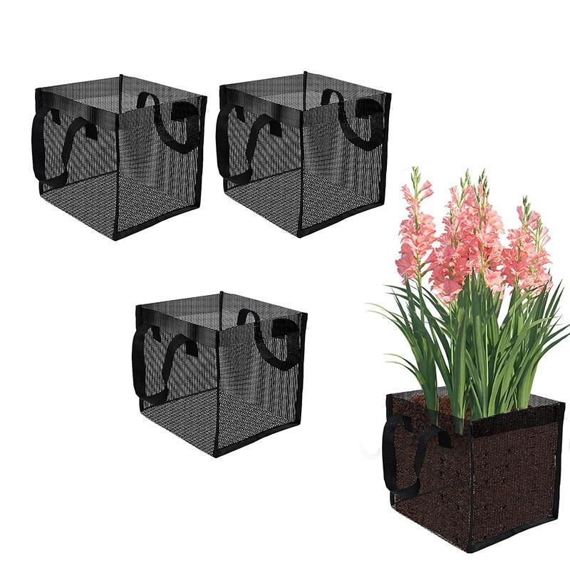 4 Pcs 블랙 메쉬 연못 심기 바구니 사각형 라운드  - Aquarium Planting 리뷰 및 가격