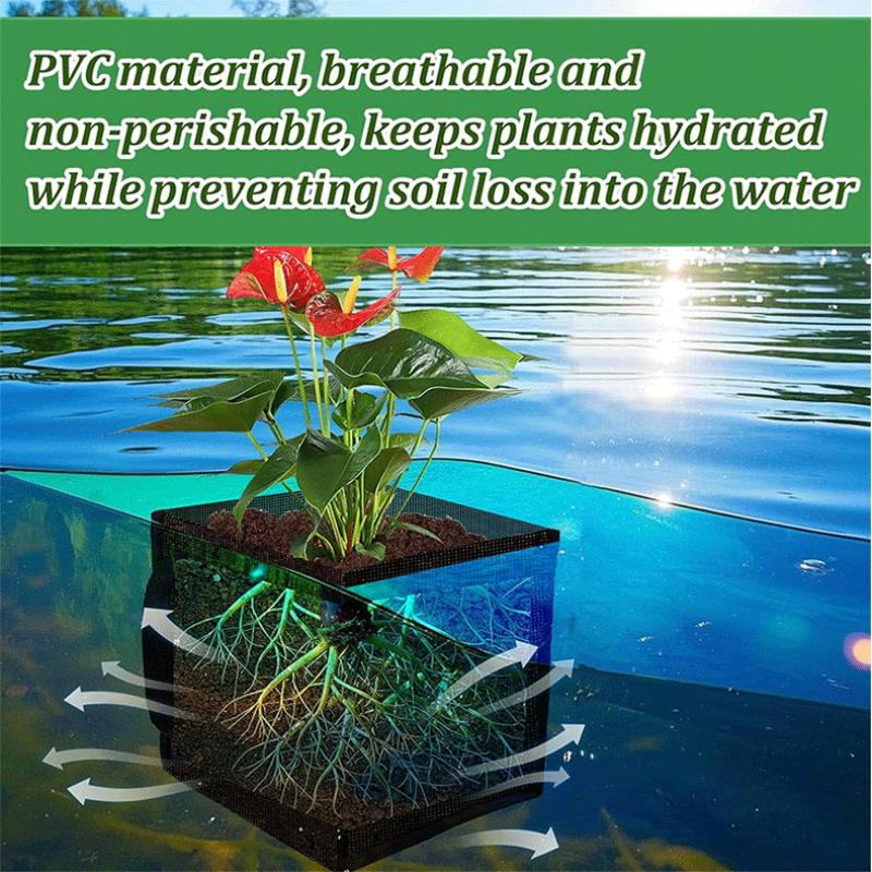 4 Pcs 블랙 메쉬 연못 심기 바구니 사각형 라운드  - Aquarium Planting 리뷰 및 가격