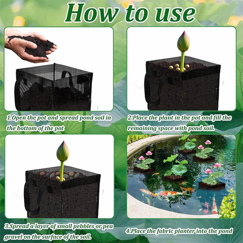 4 Pcs 블랙 메쉬 연못 심기 바구니 사각형 라운드  - Aquarium Planting 리뷰 및 가격