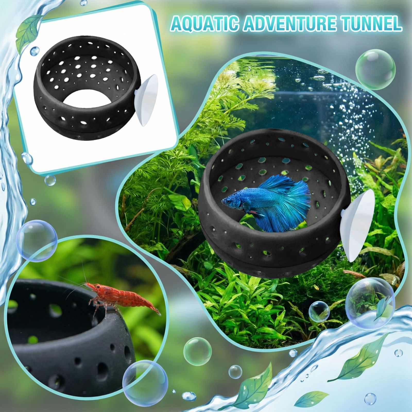 베타 벌브 터널 어항 물고기 은신처 (흡착컵 포함) - - Planted Aquarium For Betta 리뷰 및 가격