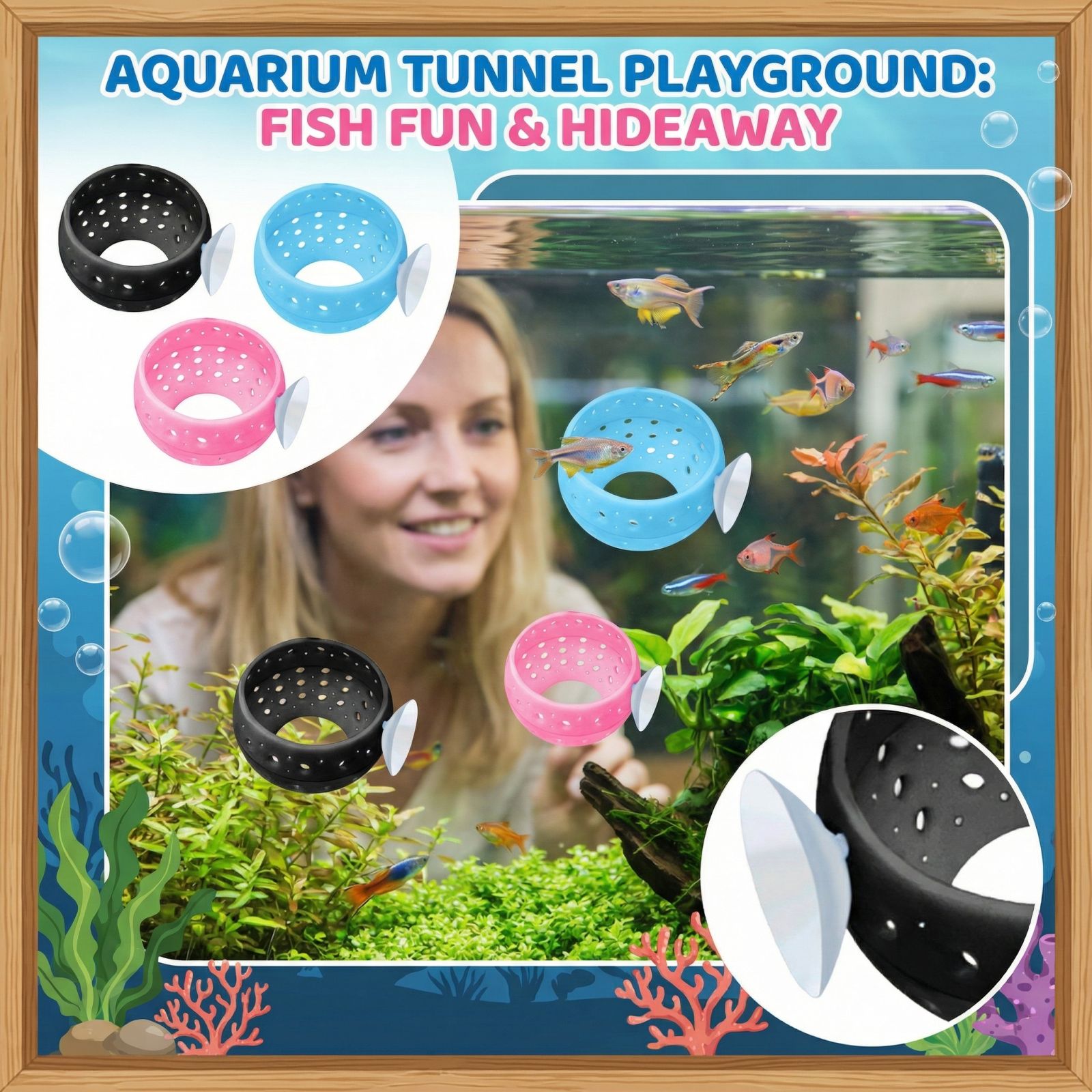 베타 벌브 터널 어항 물고기 은신처 (흡착컵 포함) - - Planted Aquarium For Betta 리뷰 및 가격