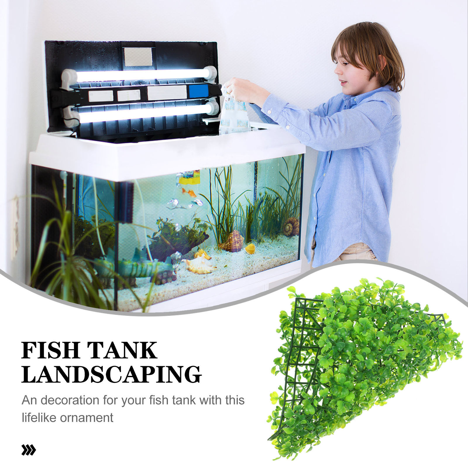 가짜 어항용 잔디, 사실적인 플라스틱 수족관 식물 장식 - Planted Aquarium With Fish 리뷰 및 가격