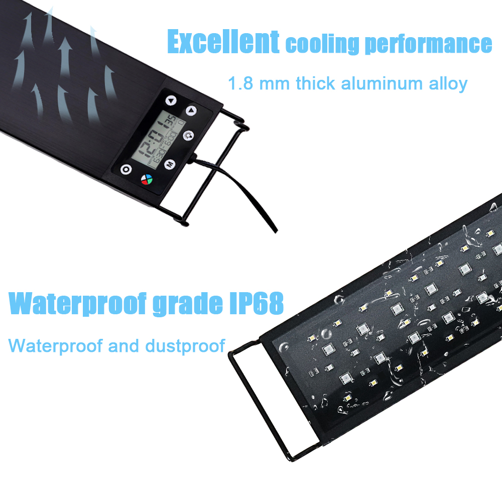 30-60cm 어항용 24시간 풀 스펙트럼 LED 조명 - Aquarium Plant Growth 리뷰 및 가격